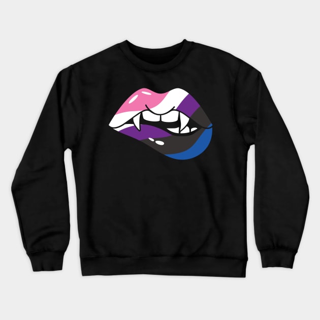 Vampire lips Crewneck Sweatshirt by MZeeDesigns